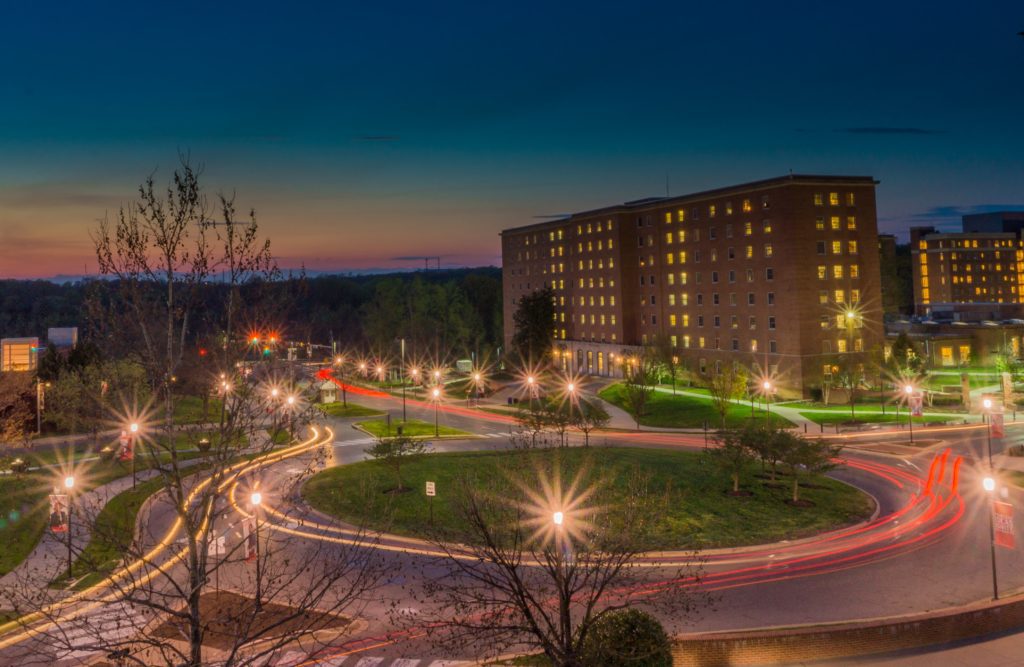A time-lapse image of the University of Maryland.