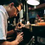 Handyman working on workbench